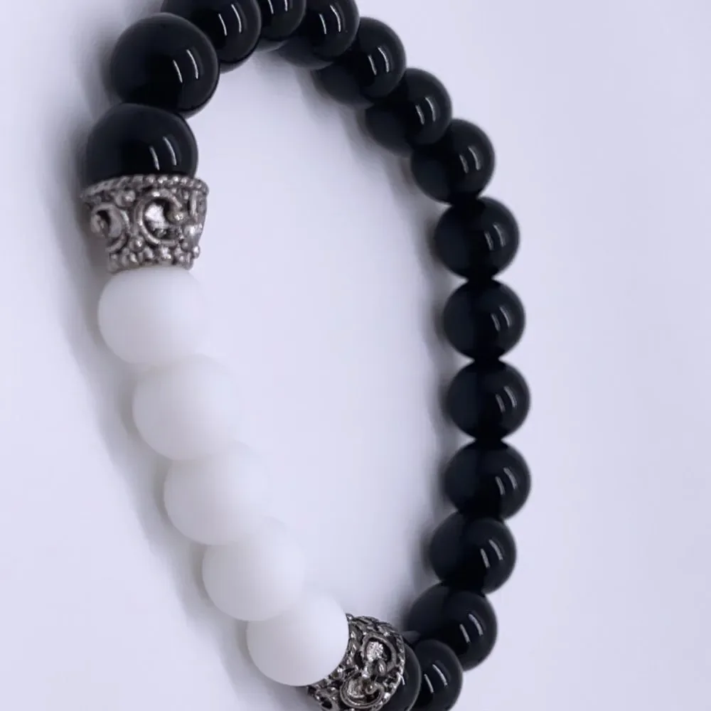 NWT Wool + Pepper Co. Mens Black & White Bracelet
